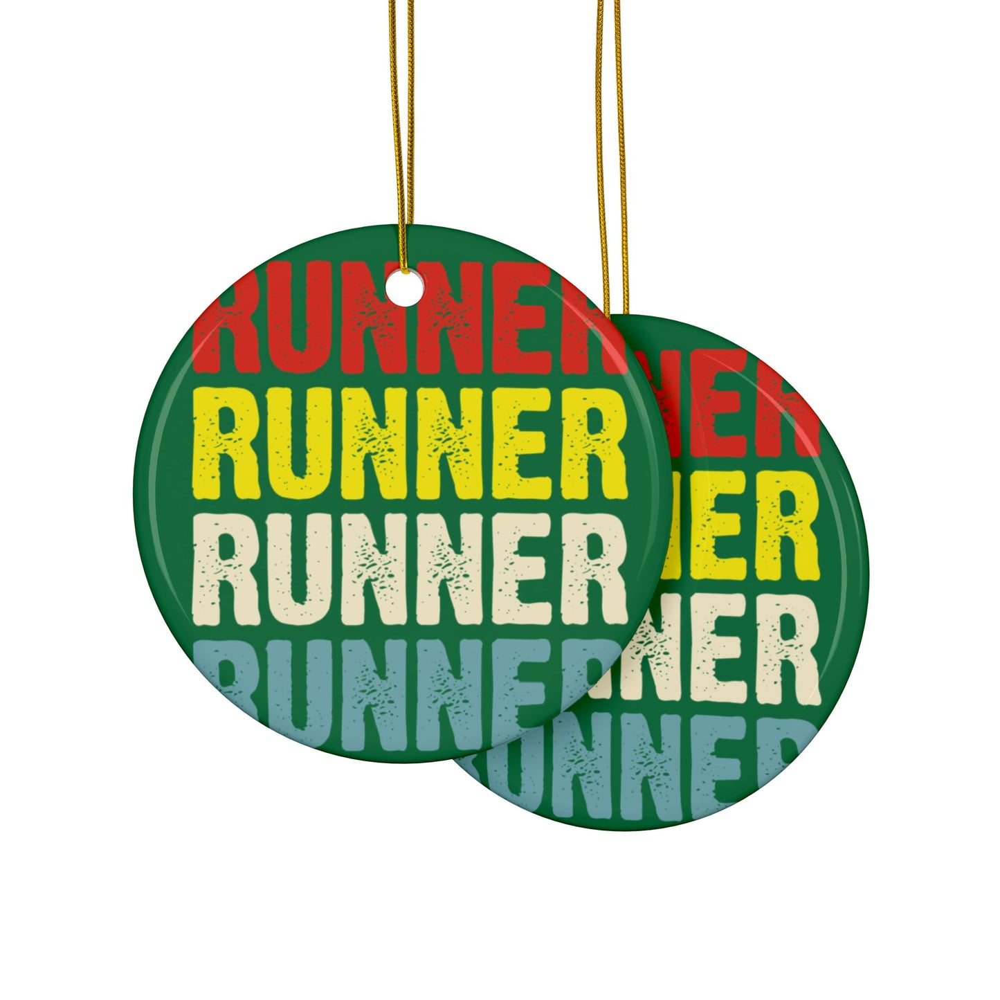 Runner Ceramic Ornaments / Festive 2-Sided Holiday Decor for Runners / Ideal Gift for Sports Enthusiasts