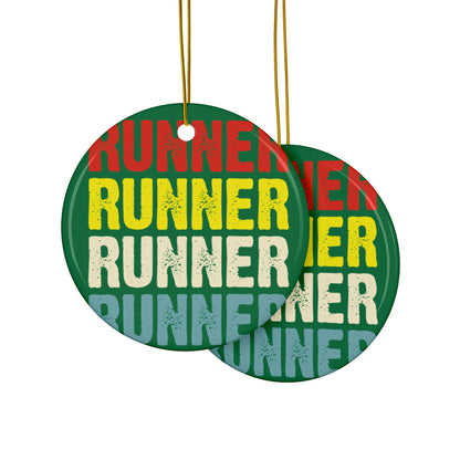 Runner Ceramic Ornaments / Festive 2-Sided Holiday Decor for Runners / Ideal Gift for Sports Enthusiasts