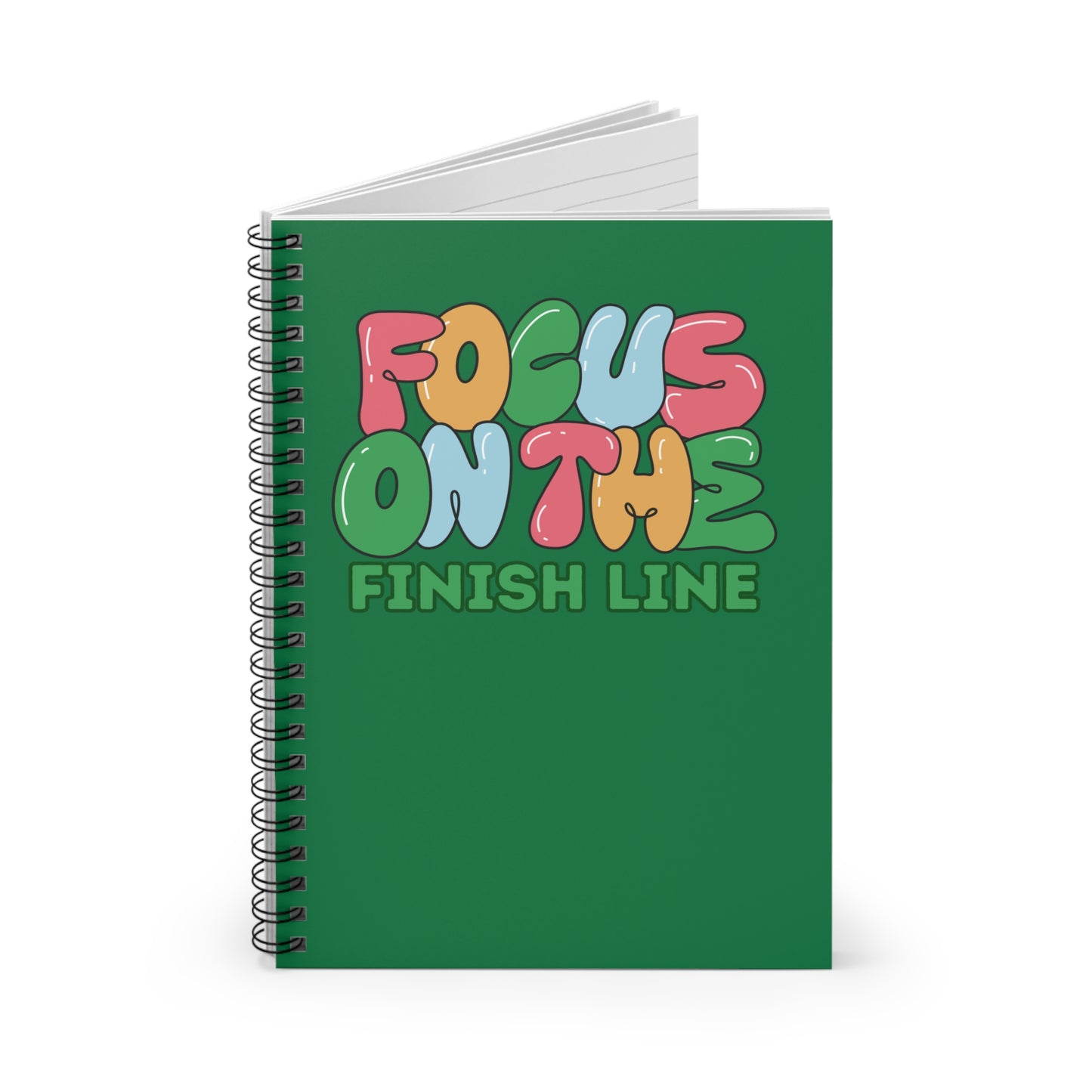 Focus on the Finish Line Spiral Notebook - Ruled Line / Notebook for Runners