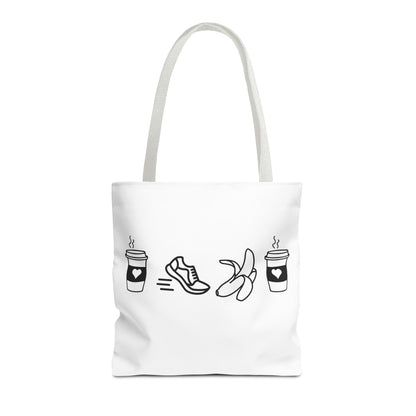 Coffee Run Banana Coffee Tote / Fitness Motivation Tote Bag / Tote for Runners