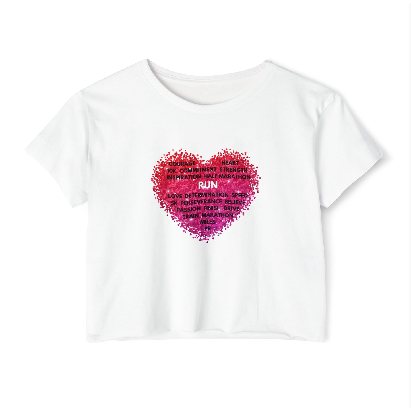 Runner's Heart Crop Top / Running T-Shirt / Motivational Crop Top