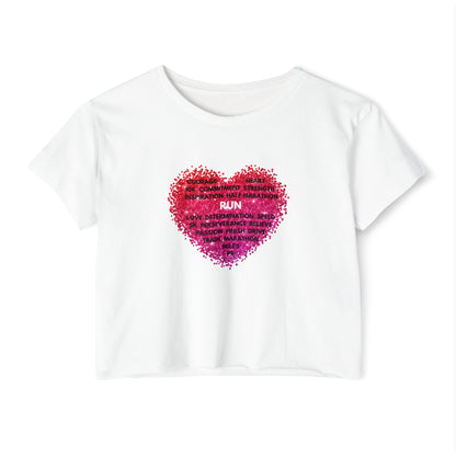 Runner's Heart Crop Top / Running T-Shirt / Motivational Crop Top