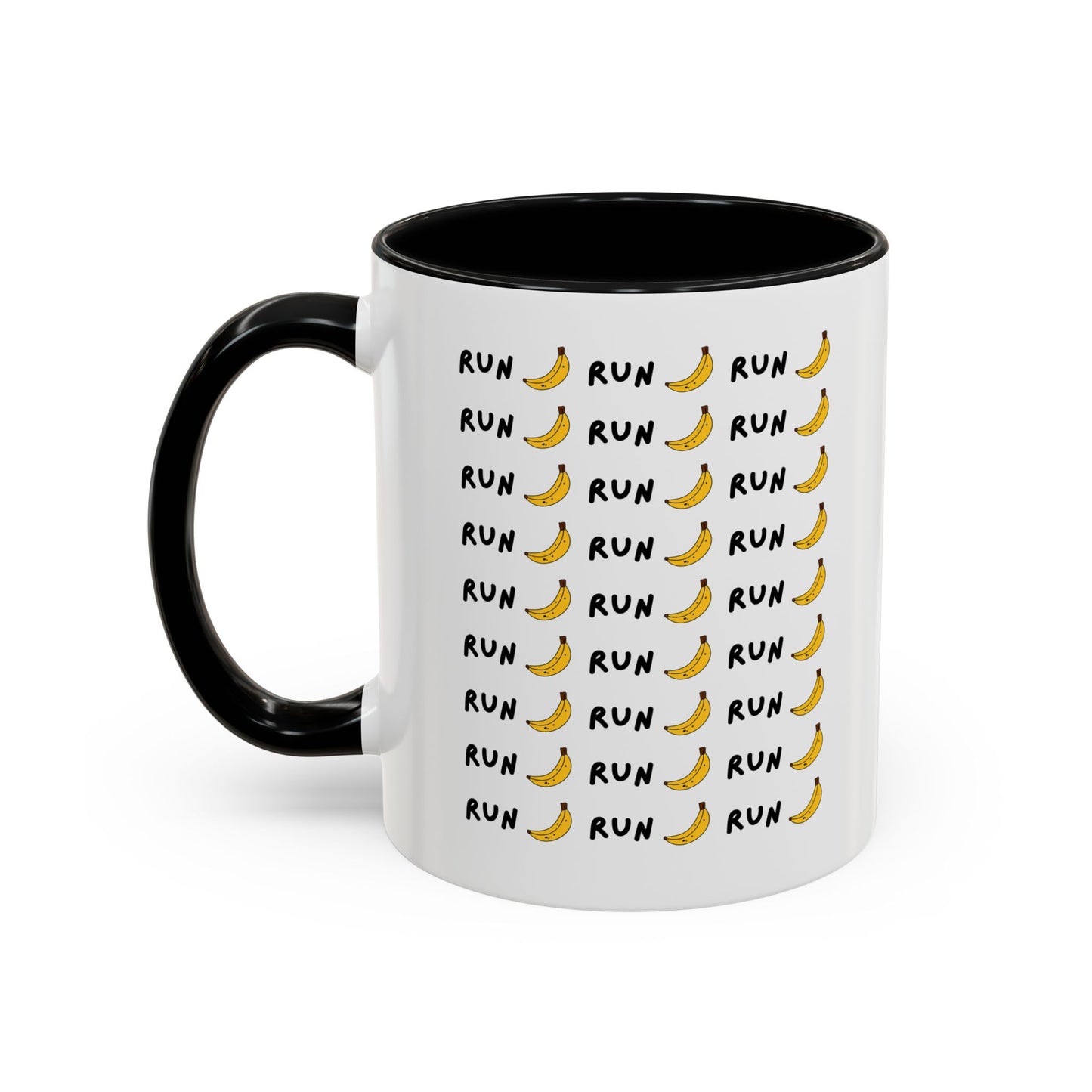 Run Banana Accent Mug / Fun Motivational Coffee Cup for Fitness Lovers  / 11 ounce Runners Mug