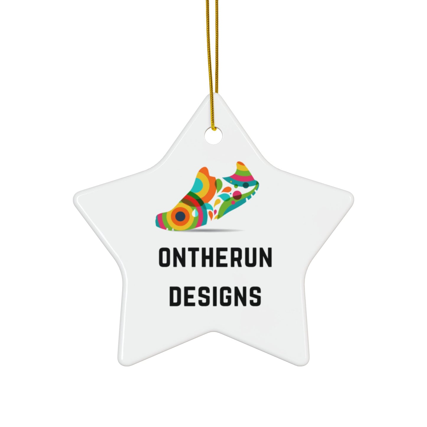 ontherunDesigns Ceramic Ornament / 2-Sided Running Ornament for Holidays & Gifts