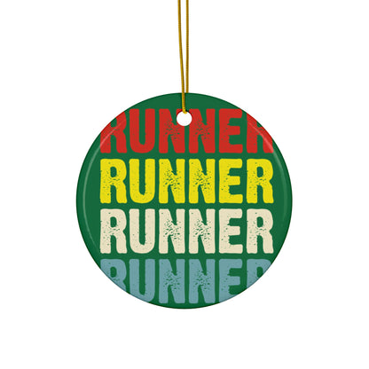 Runner Ceramic Ornaments / Festive 2-Sided Holiday Decor for Runners / Ideal Gift for Sports Enthusiasts