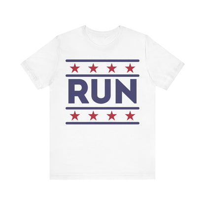 ontherun Run Unisex Jersey Short Sleeve Tee / Patriotic Short Sleeve T-Shirt / 4th of July T-Shirt / Running T-Shirt