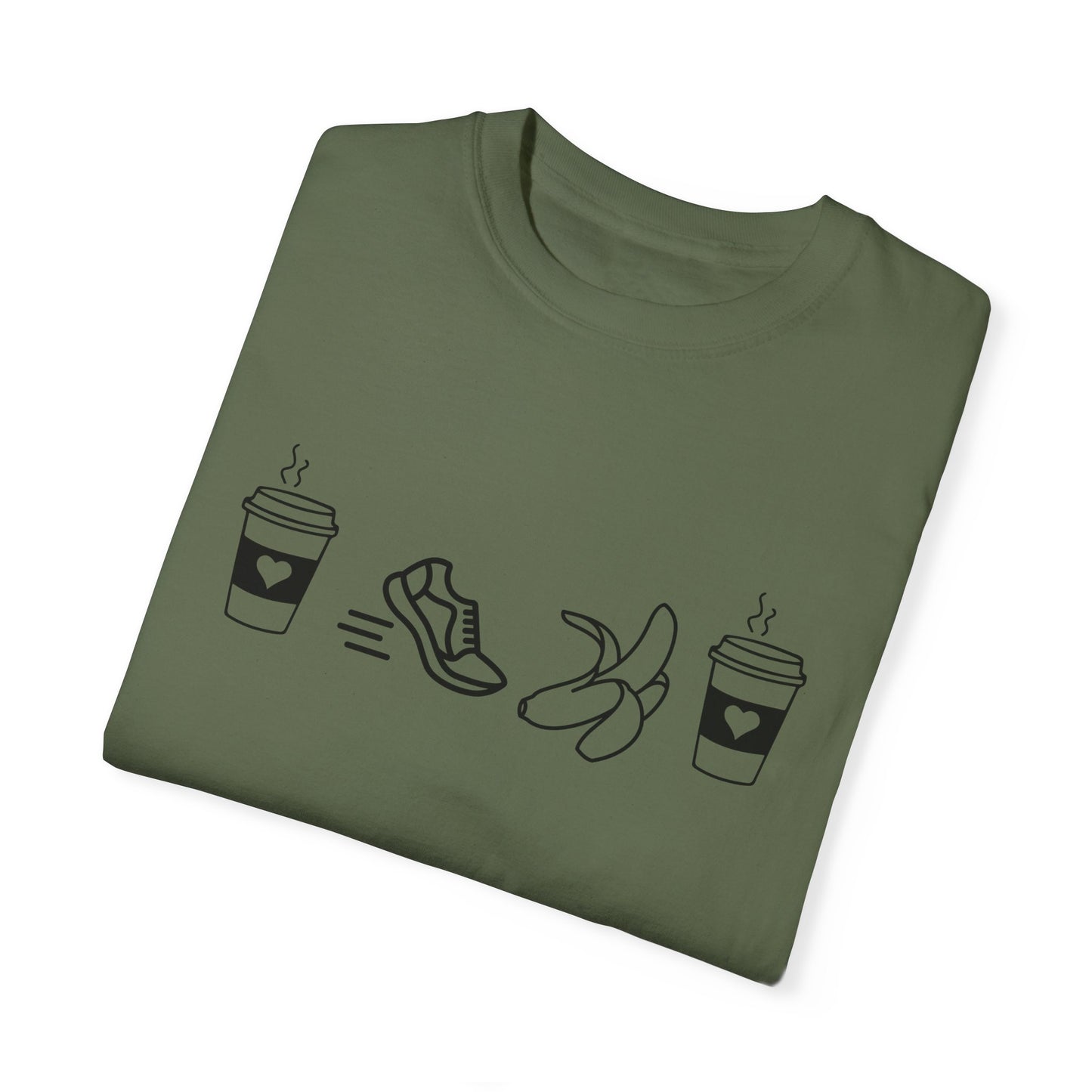 Coffee Run Banana Coffee Unisex Garment-Dyed T-Shirt / Running T-Shirt