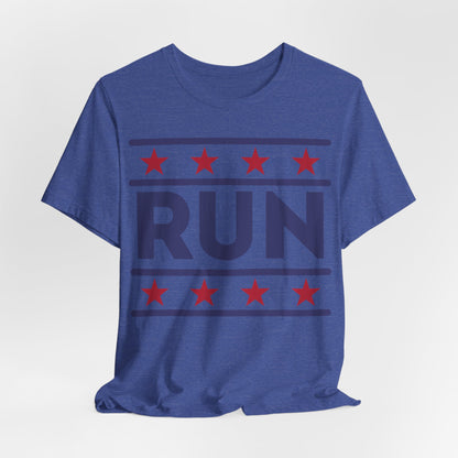 ontherun Run Unisex Jersey Short Sleeve Tee / Patriotic Short Sleeve T-Shirt / 4th of July T-Shirt / Running T-Shirt