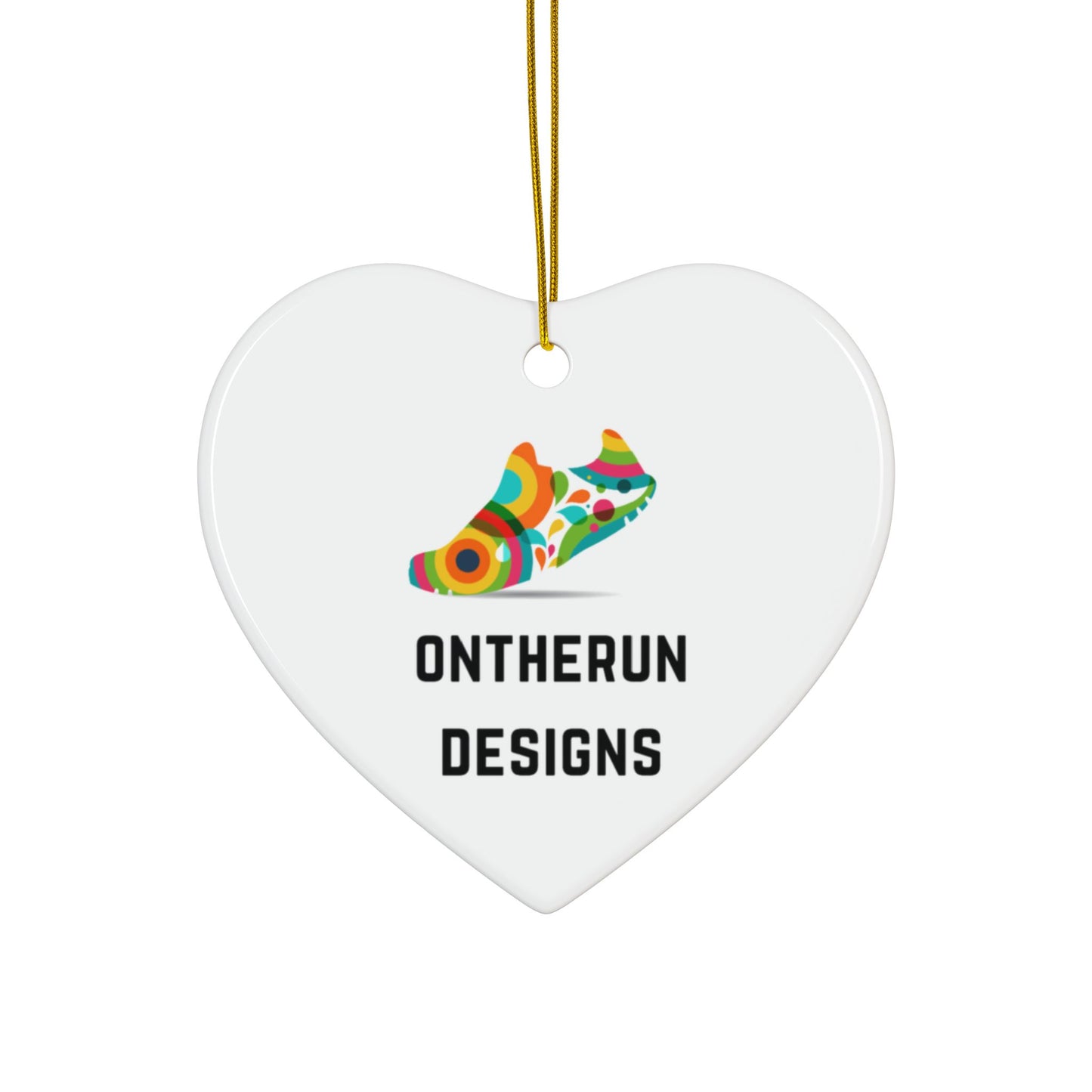 ontherunDesigns Ceramic Ornament / 2-Sided Running Ornament for Holidays & Gifts