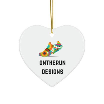 ontherunDesigns Ceramic Ornament / 2-Sided Running Ornament for Holidays & Gifts