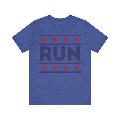 ontherun Run Unisex Jersey Short Sleeve Tee / Patriotic Short Sleeve T-Shirt / 4th of July T-Shirt / Running T-Shirt