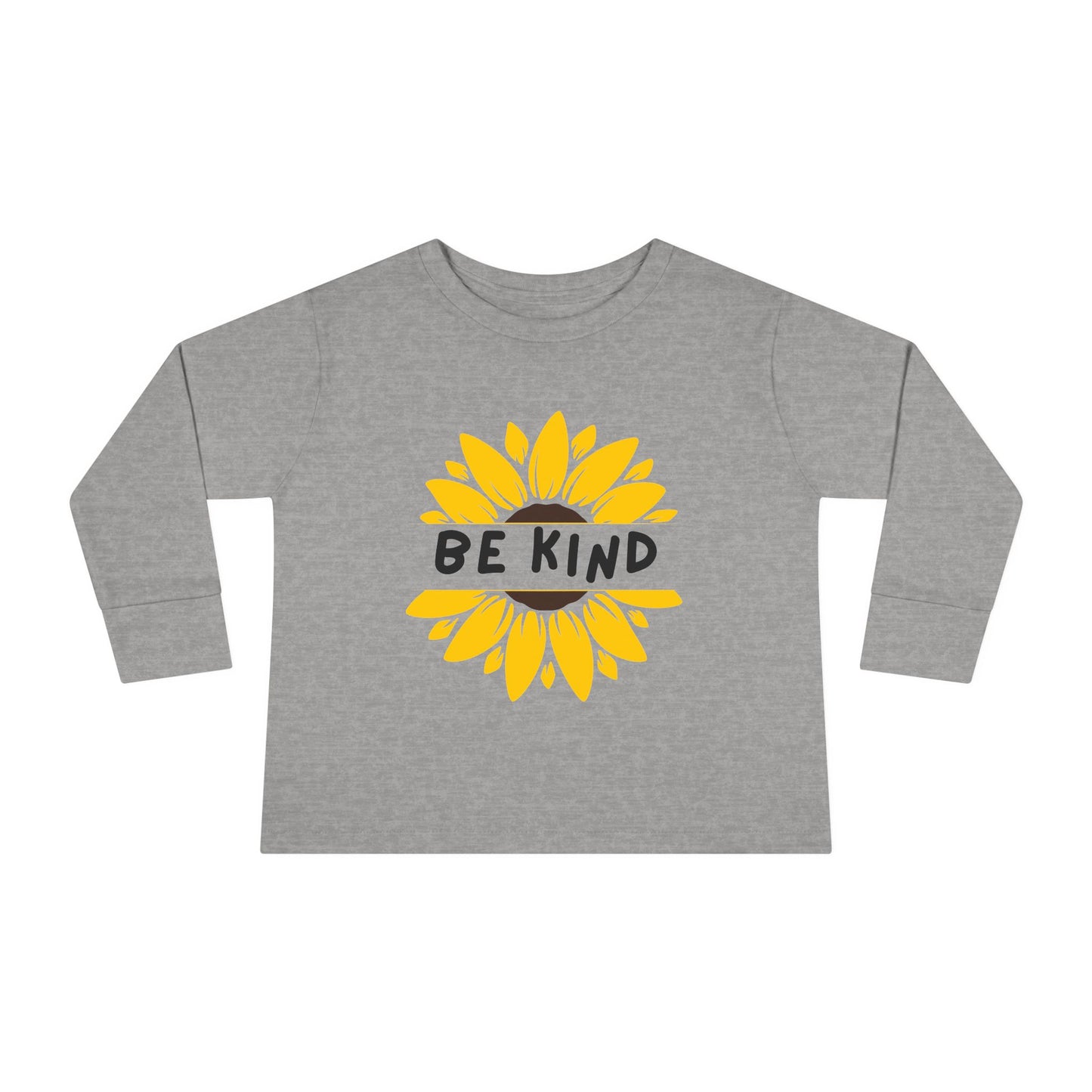 Be Kind Sunflower Toddler Long Sleeve Tee / Positive Vibes Toddler T-Shirt