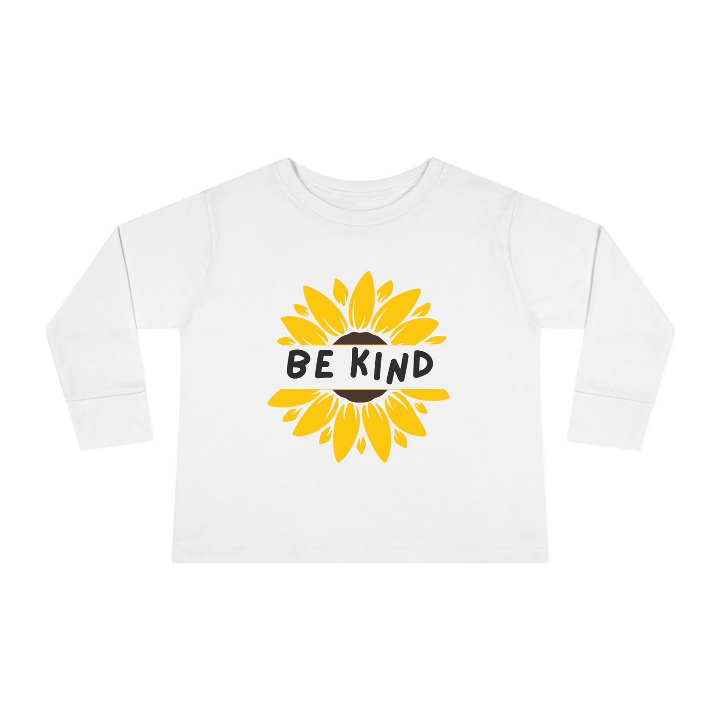 Be Kind Sunflower Toddler Long Sleeve Tee / Positive Vibes Toddler T-Shirt