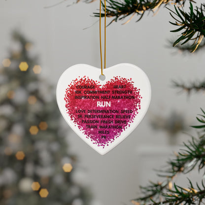 Inspirational Runner's Ceramic Ornaments / Motivational Gifts for Runners / Runner's Heart Holiday Ornament