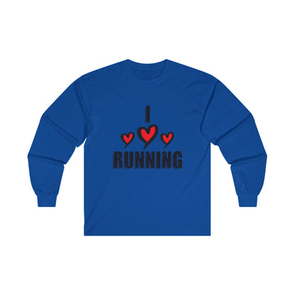 I Love Running Long Sleeve Tee / Unisex Ultra Cotton Shirt for Runners