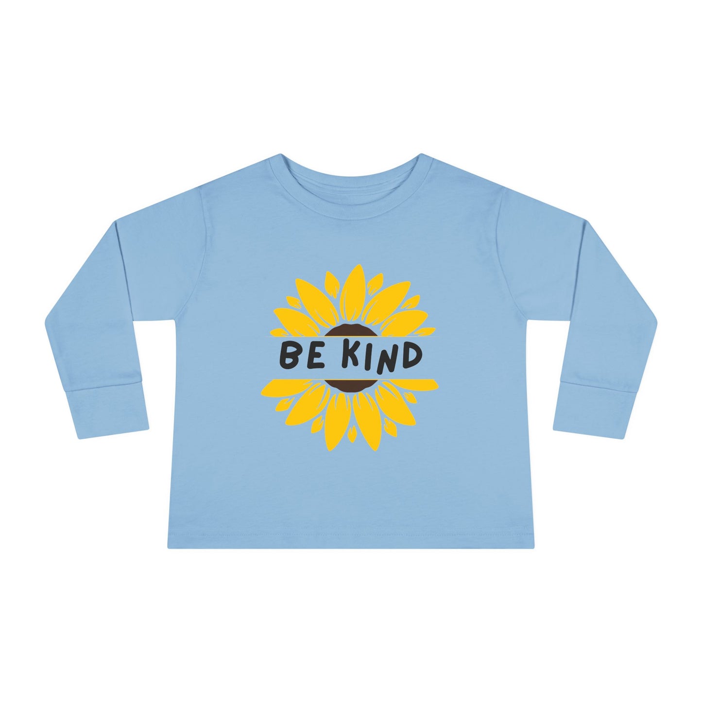 Be Kind Sunflower Toddler Long Sleeve Tee / Positive Vibes Toddler T-Shirt