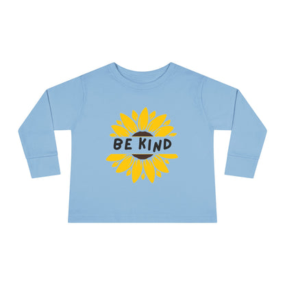 Be Kind Sunflower Toddler Long Sleeve Tee / Positive Vibes Toddler T-Shirt