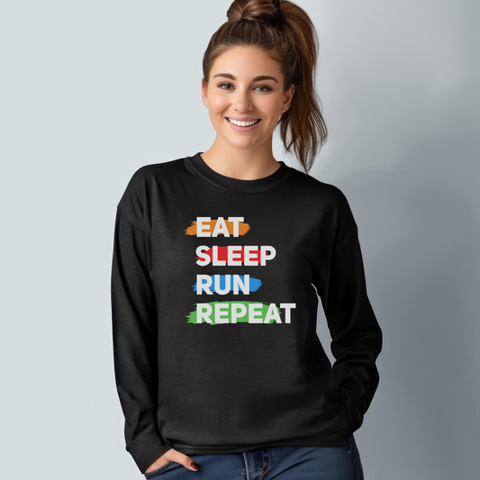 Eat Sleep Run Repeat Long Sleeve T-Shirt / Running Long Sleeve T-Shirt