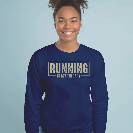 Running is My Therapy Long Sleeve T-Shirt / Running Long Sleeve T-Shirt