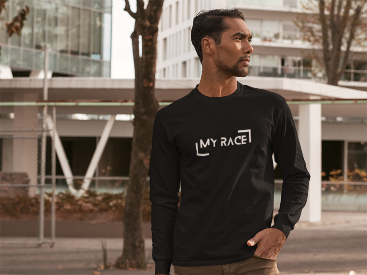 My Race Unisex Ultra Cotton Long Sleeve Tee / My Race Long Sleeve Running T-Shirt