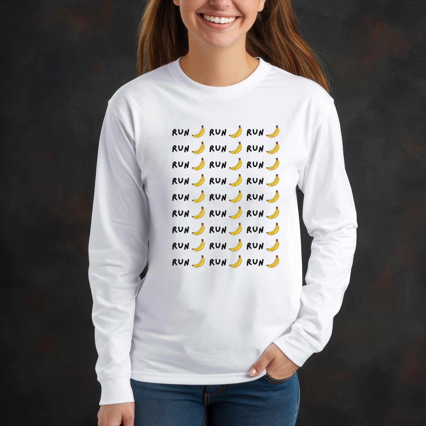 Run Banana Unisex Long Sleeve Tee / Long Sleeve Running T-Shirt