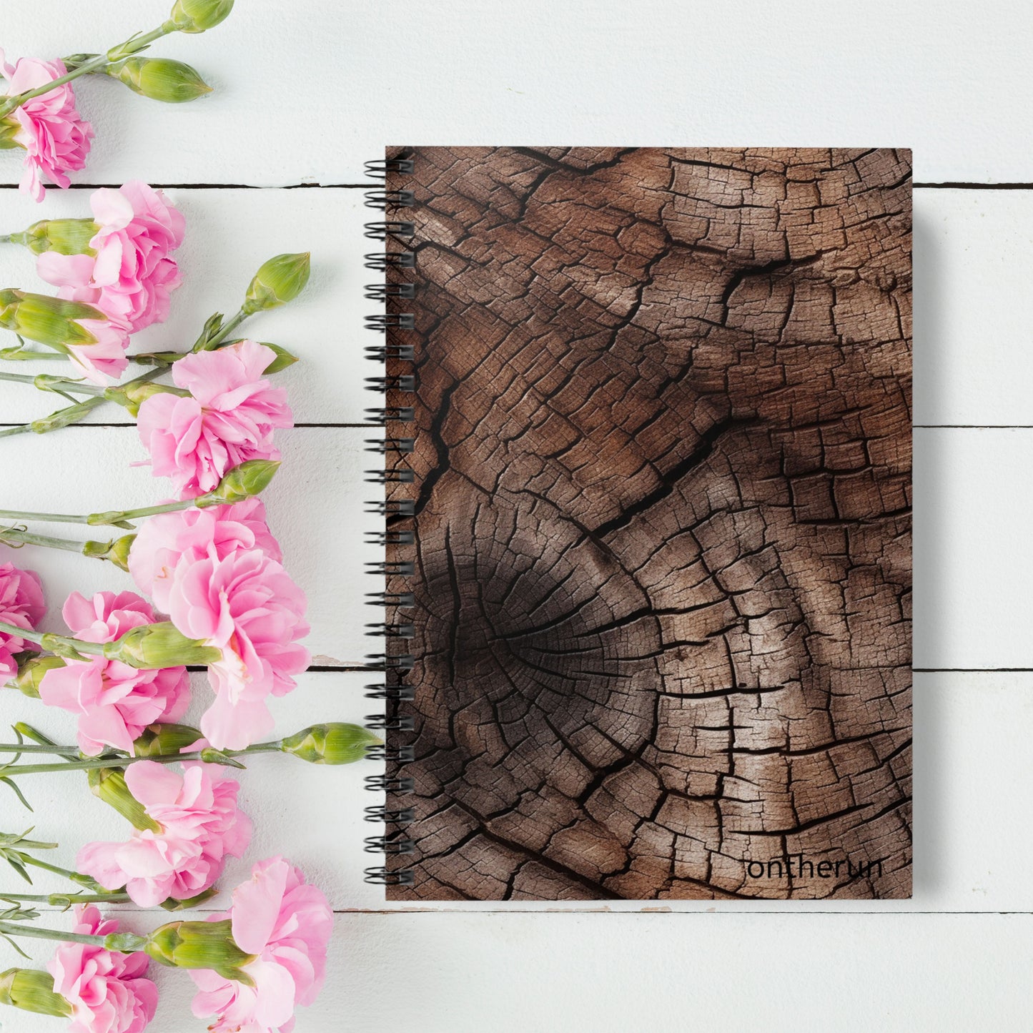 Rustic Bark Spiral Notebook / Ruled Lines for Nature Lovers / Journal for Trail Runners