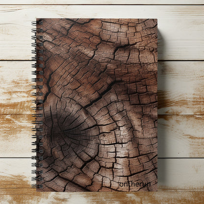 Rustic Bark Spiral Notebook / Ruled Lines for Nature Lovers / Journal for Trail Runners