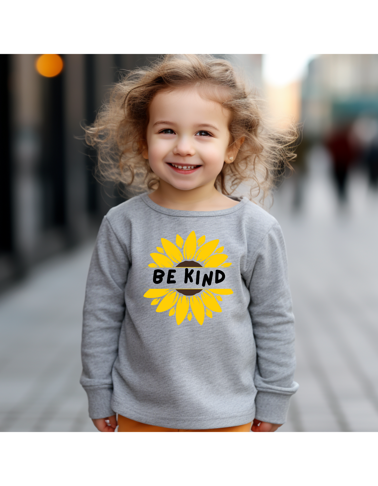 Be Kind Sunflower Toddler Long Sleeve Tee / Positive Vibes Toddler T-Shirt