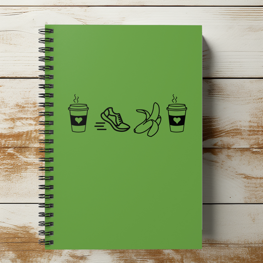 Eco-Friendly Spiral Notebook / Coffee Run Banana Coffee Notebook