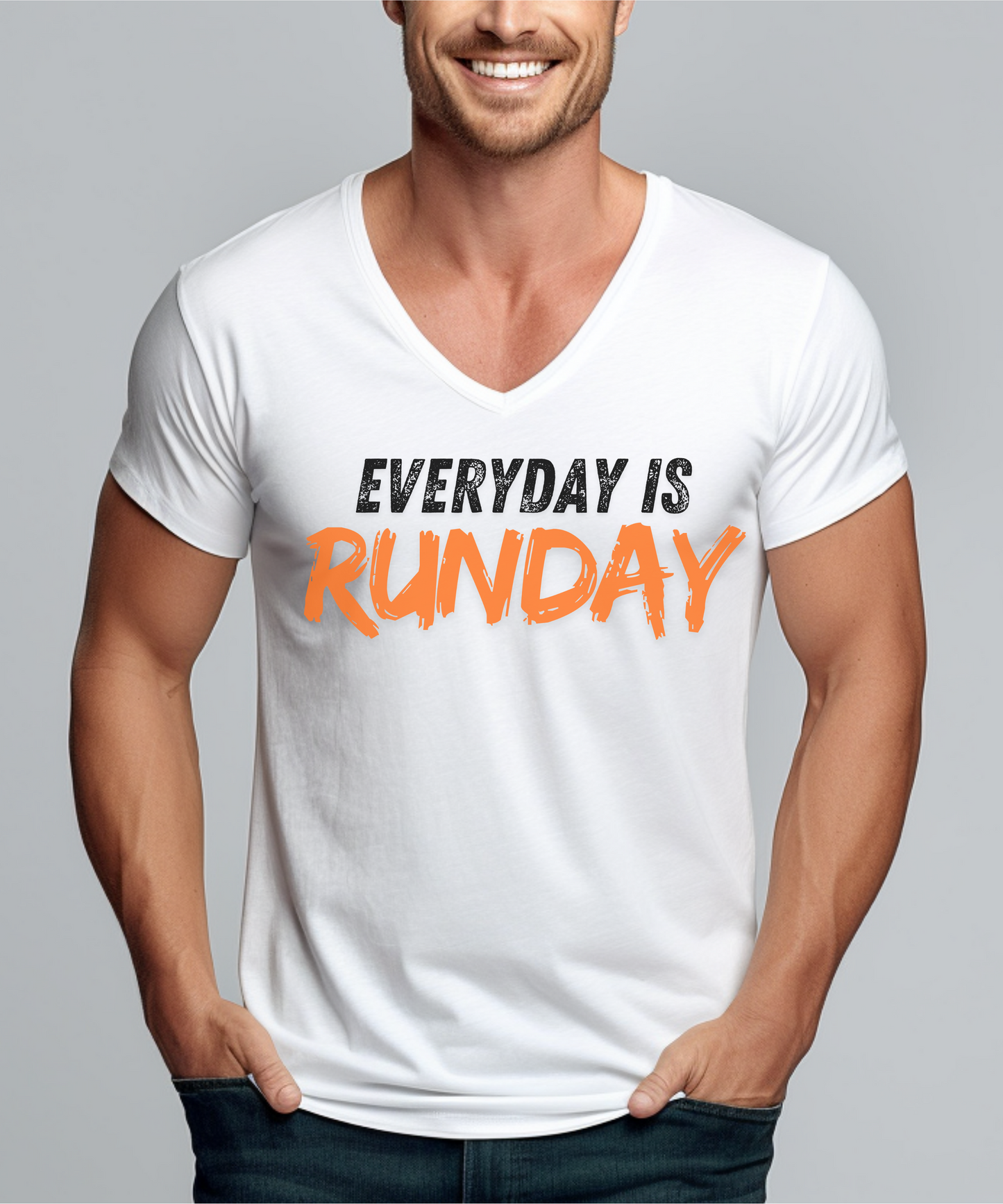 Every Day is Runday Unisex Jersey Short Sleeve V-Neck Tee / Running V-Neck T-Shirt