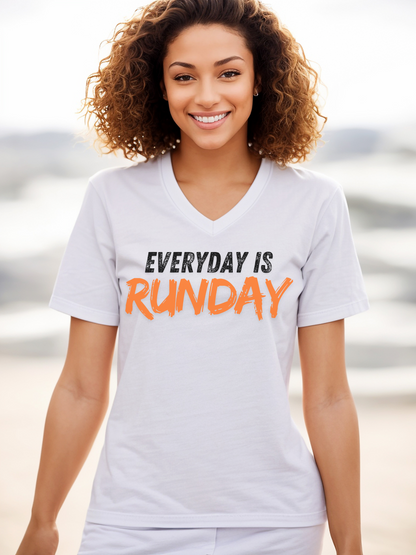 Every Day is Runday Unisex Jersey Short Sleeve V-Neck Tee / Running V-Neck T-Shirt