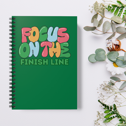 Focus on the Finish Line Spiral Notebook - Ruled Line / Notebook for Runners