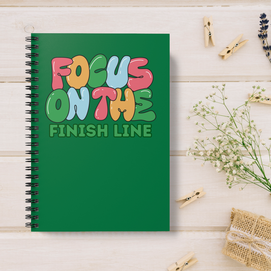 Focus on the Finish Line Spiral Notebook - Ruled Line / Notebook for Runners