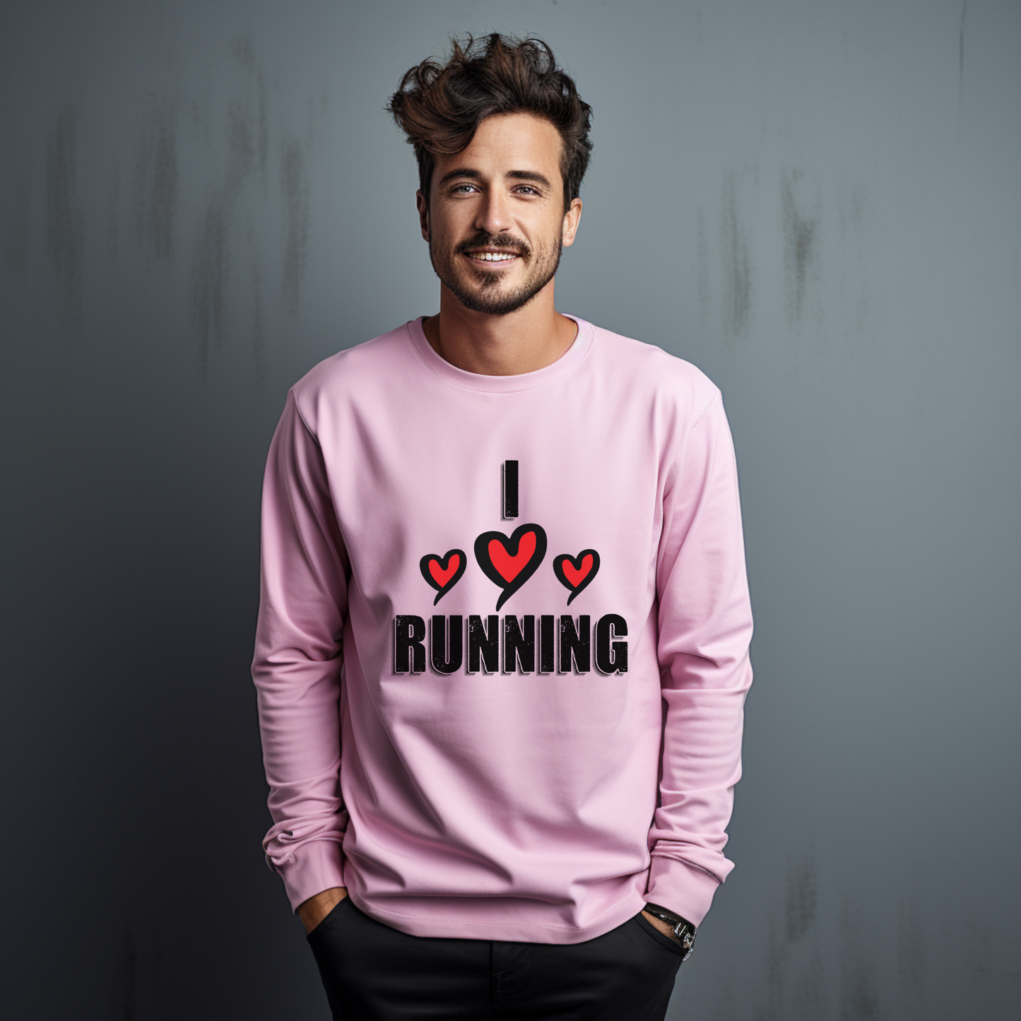 I Love Running Long Sleeve Tee / Unisex Ultra Cotton Shirt for Runners