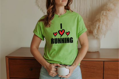 I Love Running Unisex Heavy Cotton Tee / Perfect T-Shirt for Runners & Fitness Enthusiasts