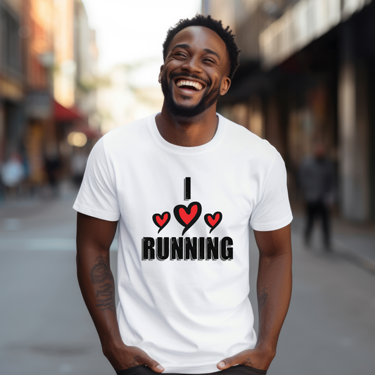 I Love Running Unisex Heavy Cotton Tee / Perfect T-Shirt for Runners & Fitness Enthusiasts