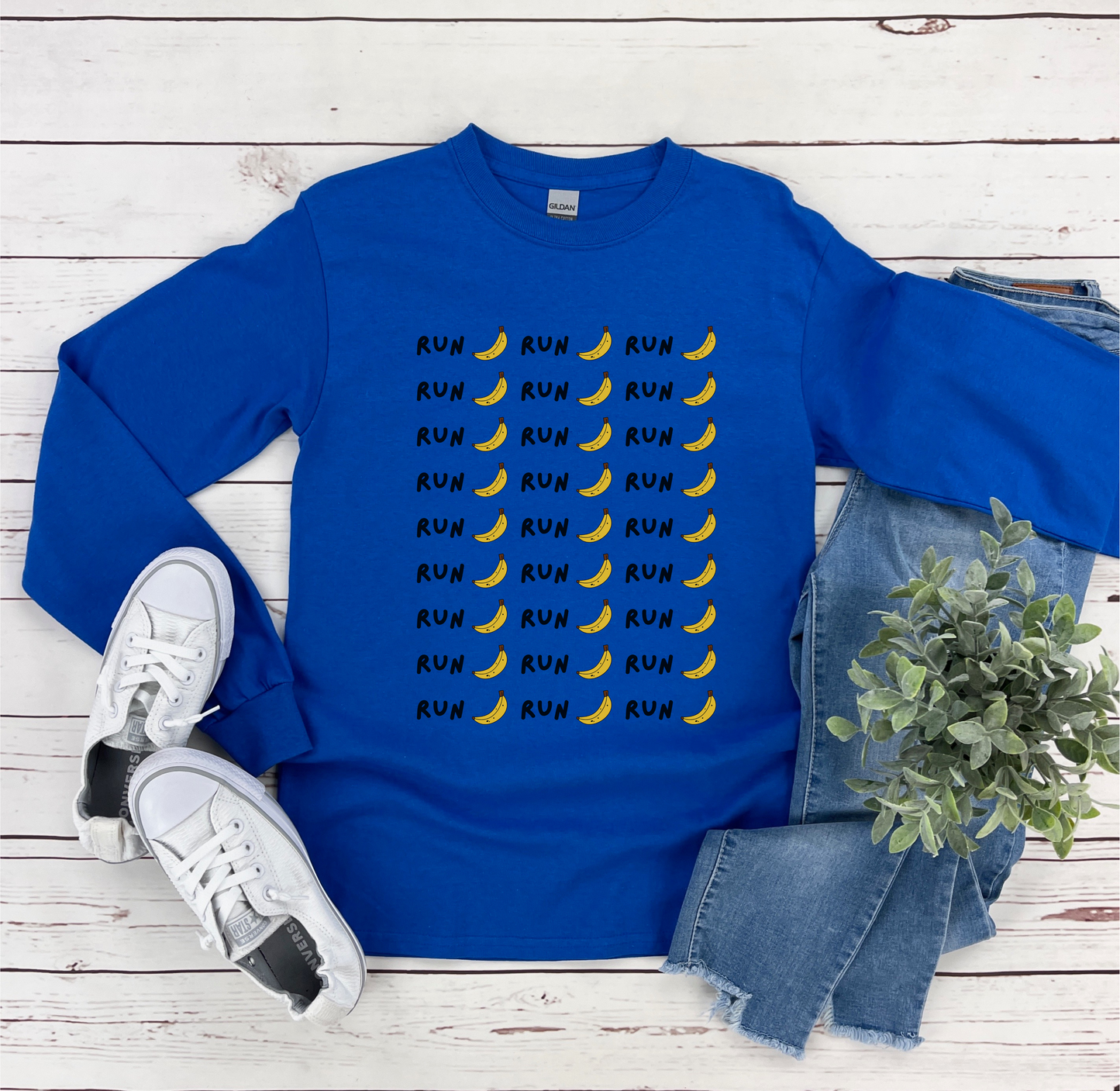 Run Banana Unisex Long Sleeve Tee / Long Sleeve Running T-Shirt