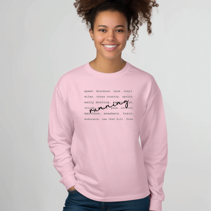 Running Unisex Ultra Cotton Long Sleeve Tee / Running Words Long Sleeve Tee