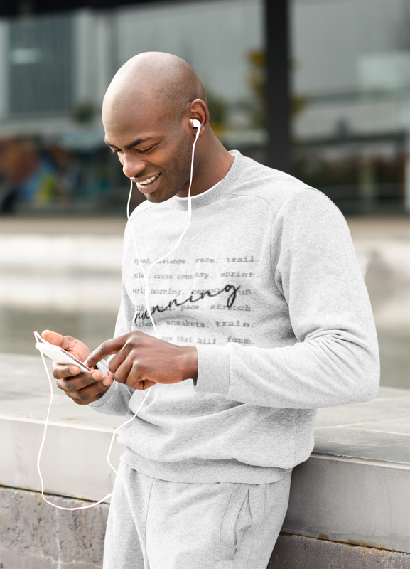 Running Unisex Garment-Dyed Sweatshirt / Running Words Sweatshirt