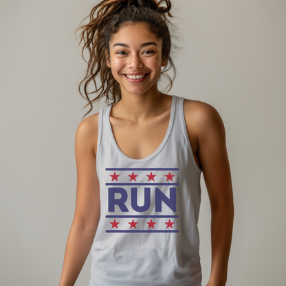 ontherun Run Unisex Jersey Tank / Patriotic Unisex Jersey Tank / 4th of July Tank / Running Tank